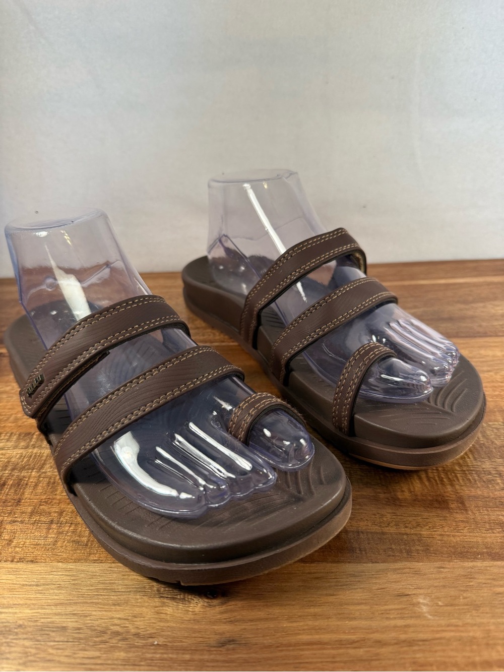 KuaiLu Womens Slides Sandals with Arch Support Lightweight Brown Size 8.5
